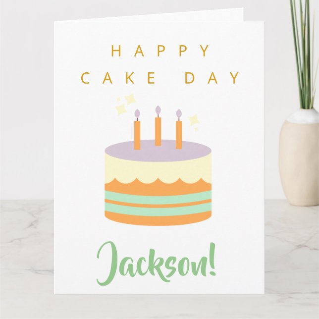 Happy Birthday Card Cake Day Custom Name Jackson (Front)