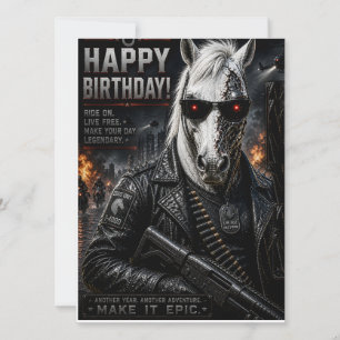 Happy birthday card/cyborg horse