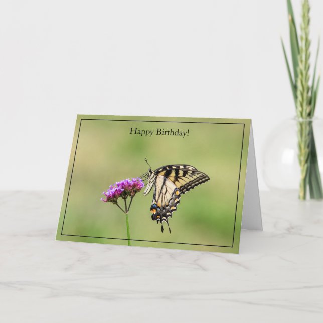 Happy Birthday Card Eastern Tiger Swallowtail (Front)