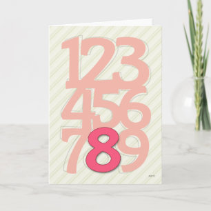 Happy Birthday Card, Eight Year Old Card