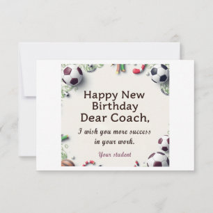 Happy Birthday Card For Coach