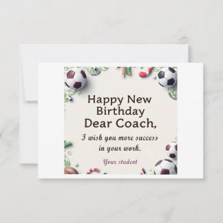 Happy Birthday Card For Coach