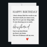 Happy Birthday Card for My Husband<br><div class="desc">Celebrate your husband's special day with this beautifully crafted “HAPPY BIRTHDAY” design! Featuring a heartfelt poem that expresses your love and appreciation, this card is the perfect way to convey just how much he means to you. The touching words capture the essence of your relationship, highlighting the bond you share...</div>