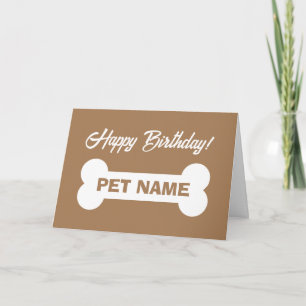 Happy Birthday card for pet dog with cute big bone
