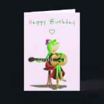 Happy Birthday Card Frog Playing Guitar Funny<br><div class="desc">Funny Birthday Cards with Frog Playing Guitar - MIGNED Painting Design - or Add Your Text / Name</div>
