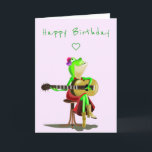 Happy Birthday Card Frog Playing Guitar Funny<br><div class="desc">Funny Birthday Cards with Frog Playing Guitar - MIGNED Painting Design - or Add Your Text / Name</div>