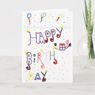 Happy Birthday Card - Handmade Kids' Drawing!