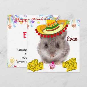 Happy Birthday Card Invitation Mice