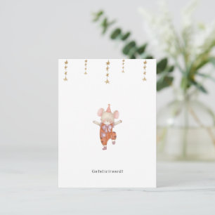 Happy birthday card Jarig Schattig Muis