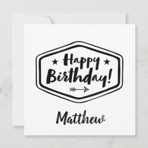 Happy Birthday card - Men - Simple Modern