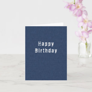 Happy Birthday Card Modern Blue Jeans
