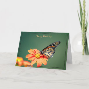 Happy Birthday Card Monarch Butterfly