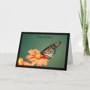 Happy Birthday Card Monarch Butterfly