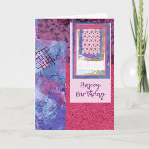 Happy Birthday Card Pink Collage
