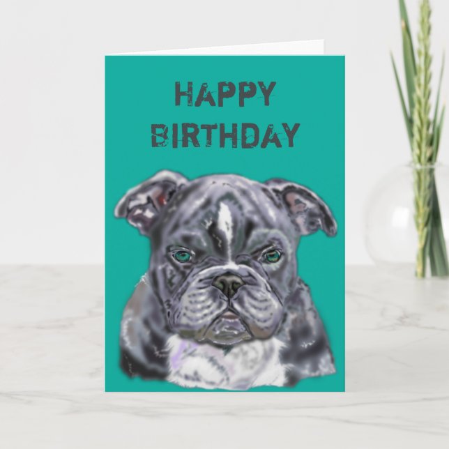 Happy Birthday Card Pit bull - Pets Love (Front)