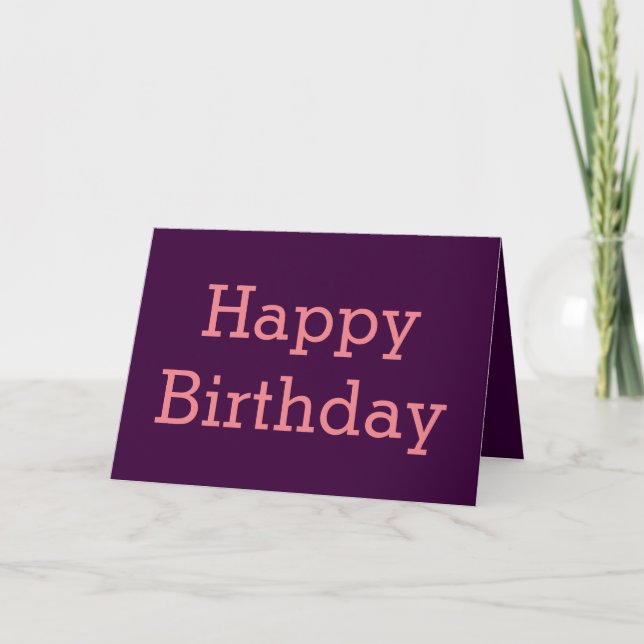 Happy Birthday card. Plain and elegant. Card (Front)
