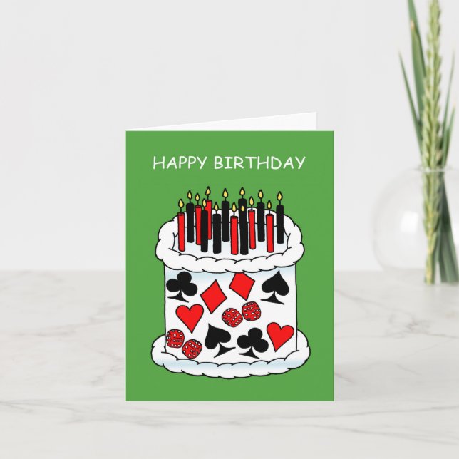 Happy Birthday Card Player Gambler (Front)