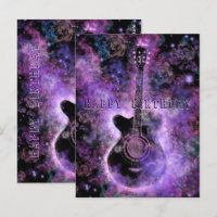 Happy Birthday Card Rock and Roll Guitar Music