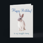 Happy Birthday Card Snuggle Bunny<br><div class="desc">This design was created by digitally altering one of my unique fluid acrylic paintings. It may be personalized by clicking the customize button and changing the name, initials or words. You may also change the text colour and style or delete the text for an image only design. Contact me at...</div>
