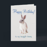 Happy Birthday Card Snuggle Bunny<br><div class="desc">This design was created by digitally altering one of my unique fluid acrylic paintings. It may be personalized by clicking the customize button and changing the name, initials or words. You may also change the text colour and style or delete the text for an image only design. Contact me at...</div>