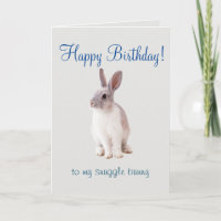 Happy Birthday Card Snuggle Bunny