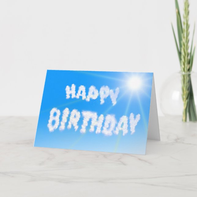 Happy Birthday Card: Sun and blue, blue Sky Card (Front)