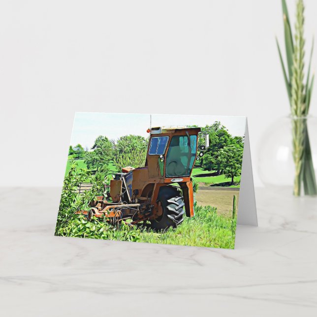 Happy BIrthday Card Tractor Photograph (Front)