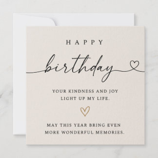 Happy birthday card, with an expressive message. holiday card