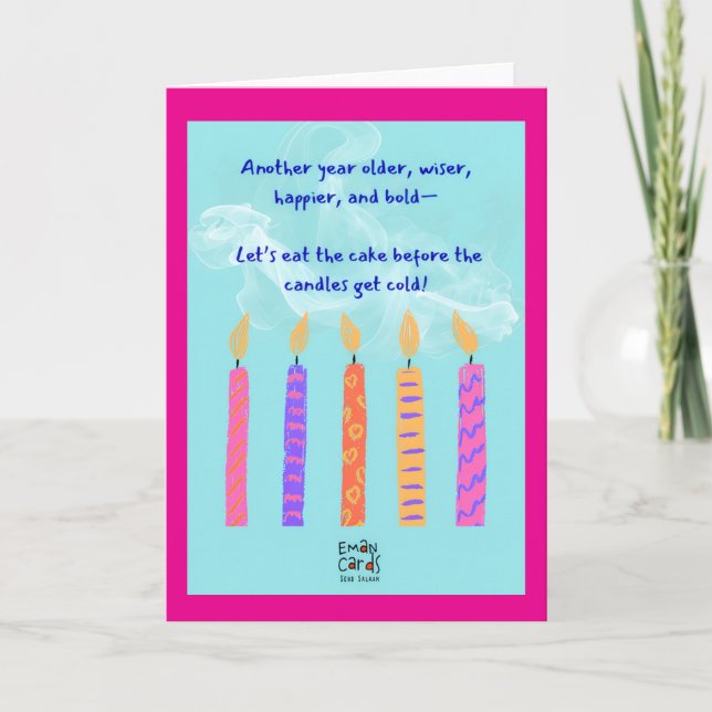 Happy Birthday Card with Candles (Front)