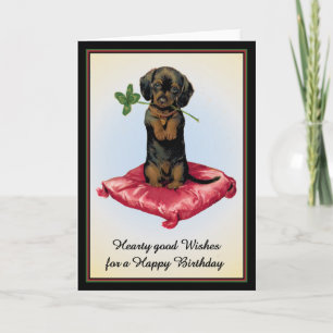 Happy Birthday Card with Cute Dachshund