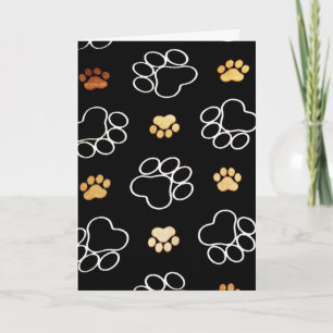 Happy Birthday Card with Dog Paw Prints