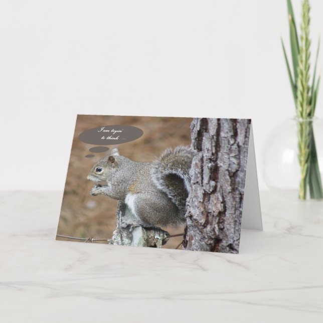 Happy Birthday Card with Squirrel (Front)