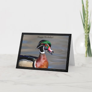 Happy Birthday Card Wood Duck