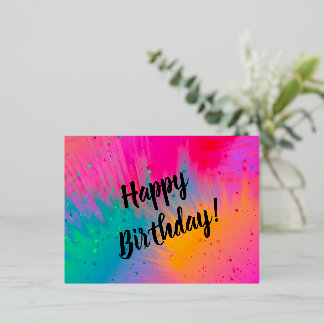 Happy Birthday Carnival Splatter Postcard 