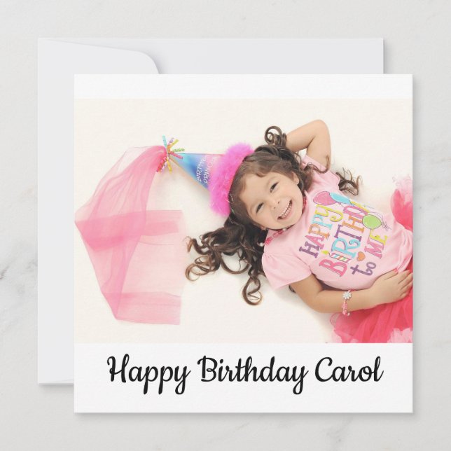 Happy Birthday Carol Announcement (Front)