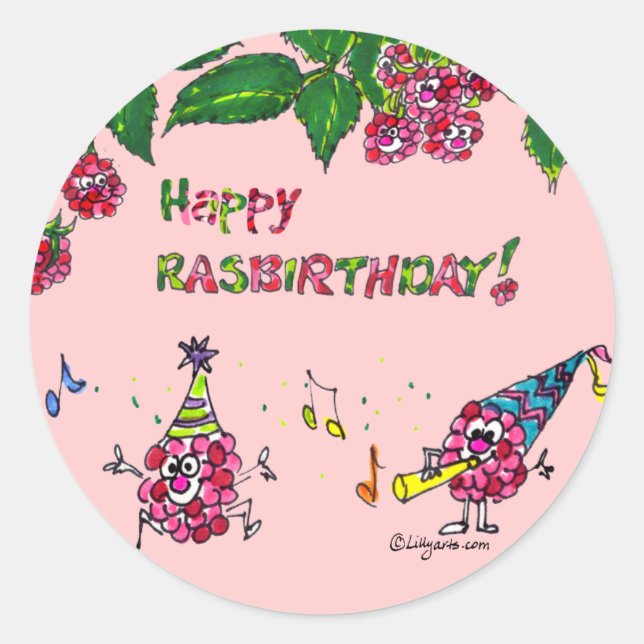 Happy Birthday Cartoon Berries Custom Sticker (Front)