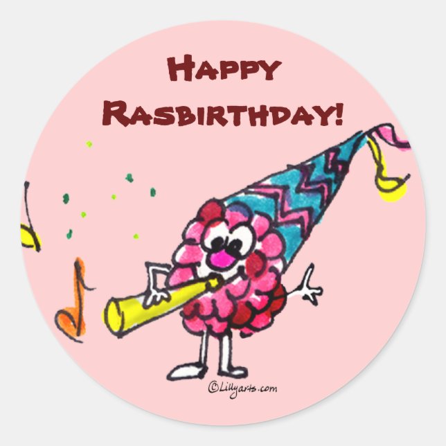 Happy Birthday Cartoon Berry Custom Stickers (Front)