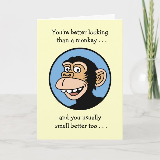 Happy Birthday Cartoon Monkey Card Zazzle Ca