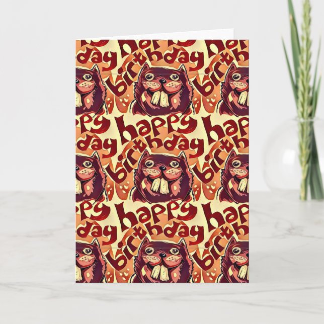happy birthday cartoon style beavers card (Front)