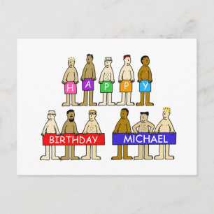 Happy Birthday Cartoon to Customize with Any Name Postcard