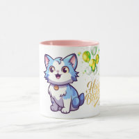 Happy Birthday Cat Coffee Mug – Cute Gift for Cat 