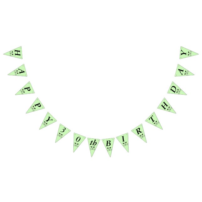Happy Birthday Cat Face Bright Green eyes Bunting Flags (All)