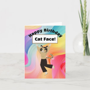 Happy Birthday Cat face cats custom funny pets Card