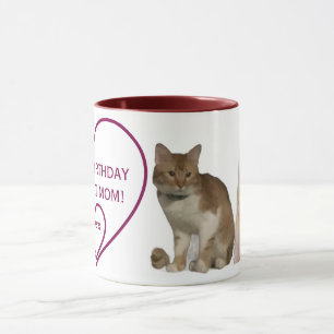 Happy Birthday Cat Mom Photos and Heart Mug
