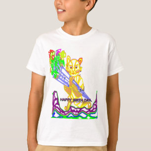 Happy Birthday Cat with Flowers T-Shirt