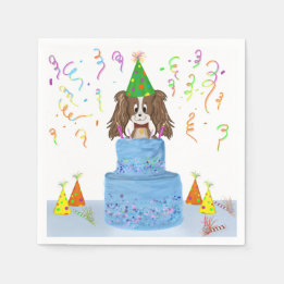 Happy Birthday Cavalier King Charles Cake Napkin