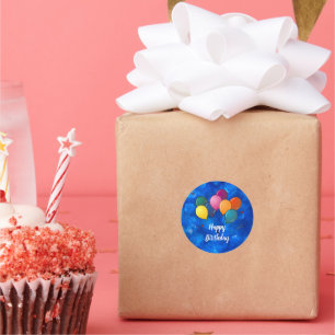 Happy Birthday Celebration Balloons Classic Round Sticker