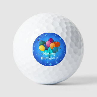 Happy Birthday celebration balloons, Golf Balls