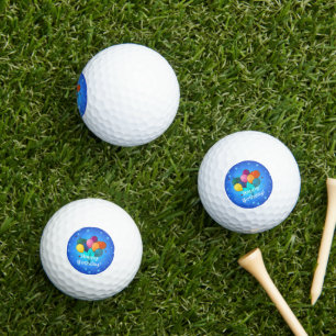 Happy Birthday celebration balloons, Golf Balls