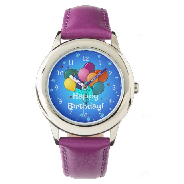 Happy Birthday celebration balloons, Watch (Front)